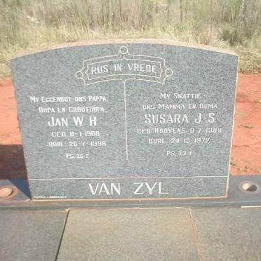 ZYL Jan W.H., van 1908-1998 &amp; Susara J.S. BOOYENS 1908-1972