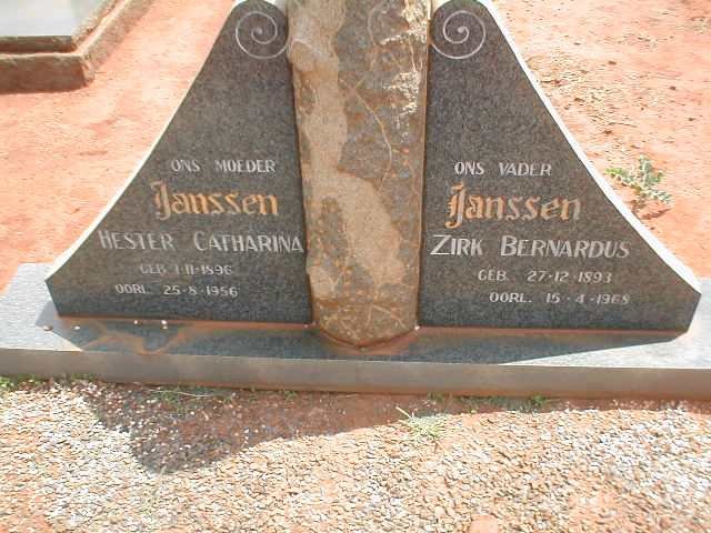 JANSSEN Zirk Bernadus 1893-1968 &amp; Hester Catharina 1896-1956