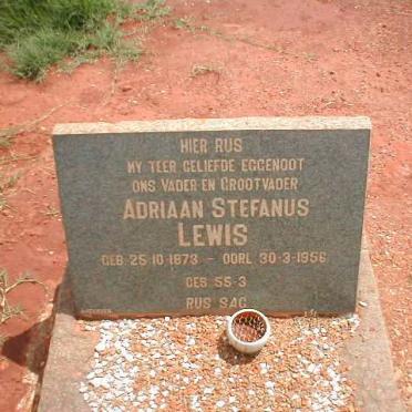 LEWIS Adriaan Stefanus 1873-1956