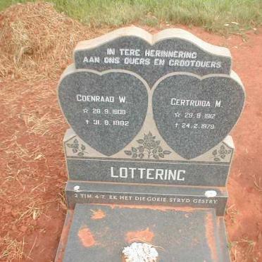 LOTTERING Coenraad W. 1908-1982 &amp; Gertruida M. 1912-1979