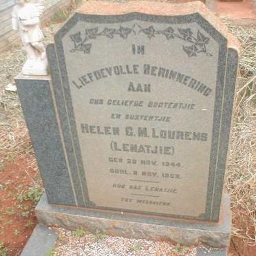 LOURENS Helen C. M. 1944-1952