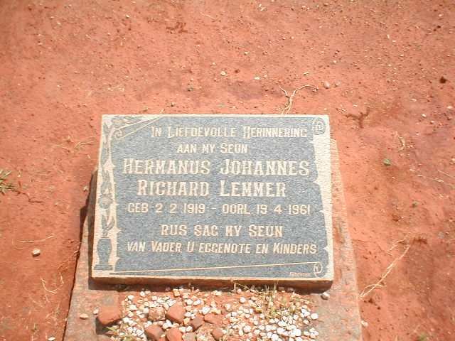 LEMMER Hermanus Johannes Richard 1919-1961