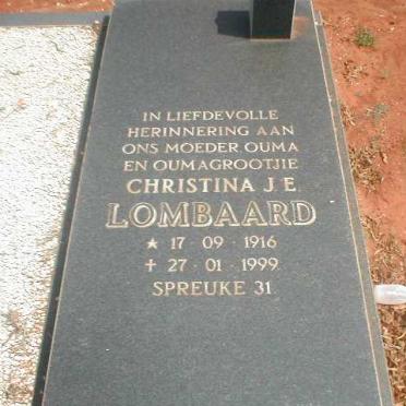 LOMBAARD Christina J.E. 1916-1999