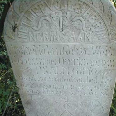 MALAN Frekie nee VAN DER WALT 1904-1927