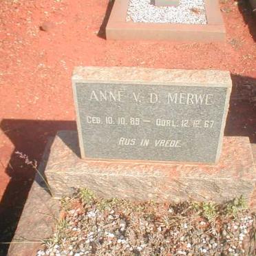 MERWE Anne, v.d. 1889-1967