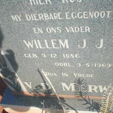 MERWE Willem J J, v.d. 1886-1969