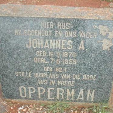 OPPERMAN Johannes A 1870-1959