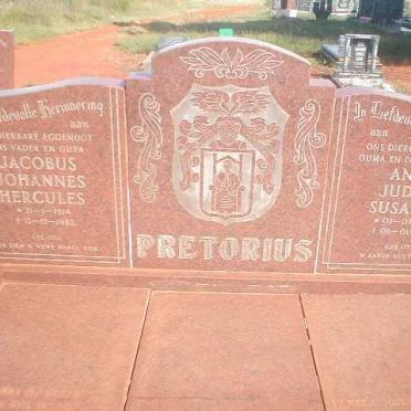PRETORIUS Jacobus Johannes Hercules 1914-1982 &amp; Anna Judith Susanna 1916-1993