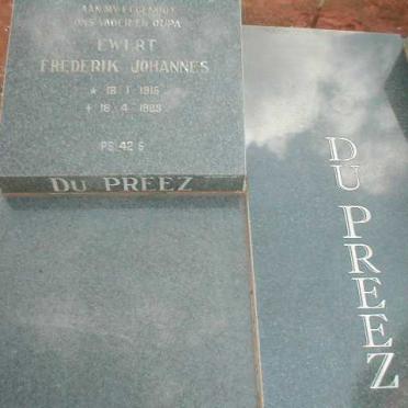 PREEZ Ewert Frederik Johannes, du 1915-1989