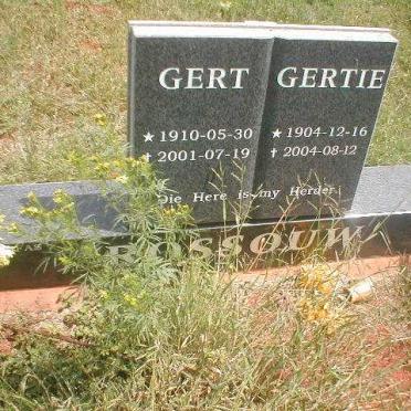 ROSSOUW Gert 1910-2001 &amp; Gertie 1904-2004