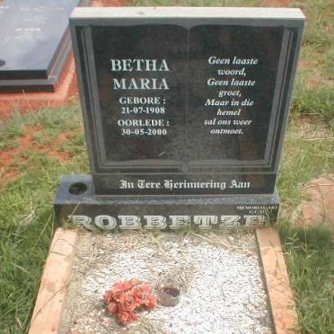 ROBBETZE Betha Maria 1908-2000