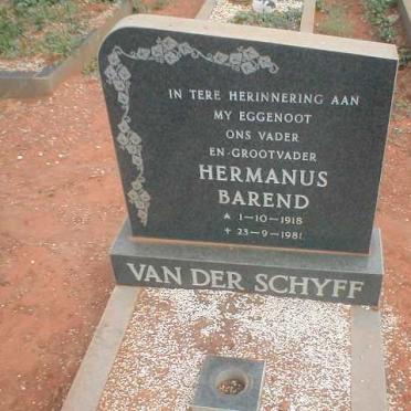 SCHYFF Hermanus Barend, van der 1918-1981