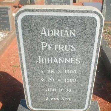 ? Adrian Petrus Johannes 1908-1969