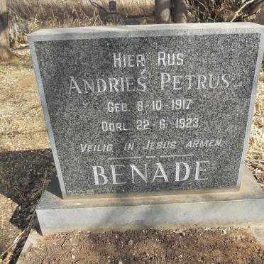BENADE Andries Petrus 1917-1923