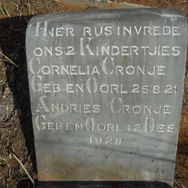 CRONJE Cornelia 1921-1921 :: CRONJE Andries 1928-1928