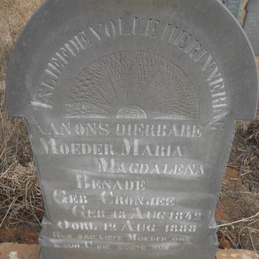 BENADE Maria Magdalena nee CRONJEE 1842-1888