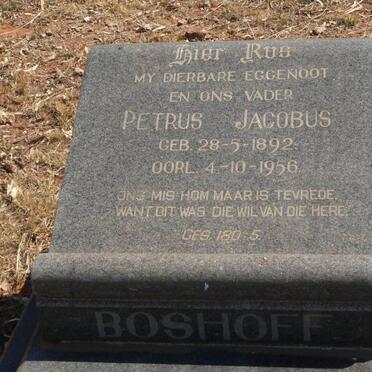 BOSHOFF Petrus Jacobus 1892-1956