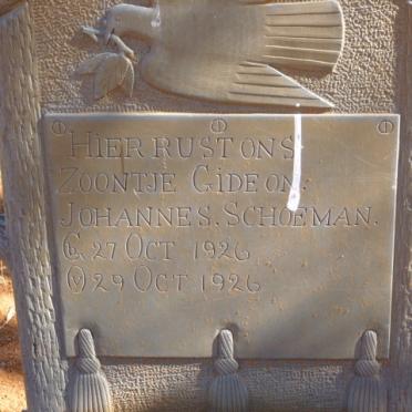 SCHOEMAN Gideon Johannes 1926-1926