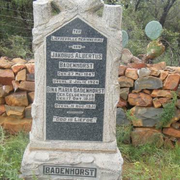 BADENHORST Jakobus Albertus 1847-1924 &amp; Dina Maria GELDENHUYS 1858-1931