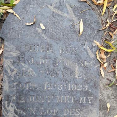 PLESSIS P.J., du 1922-1923