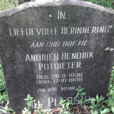 PLESSIS Andries Hendrik Potgieter, du 1938-1939