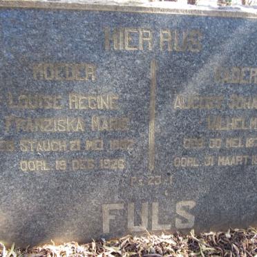 FULS August Johannes Wilhelm 1877-1953 &amp; Louise Regine Franziska Marie STAUCH 1892-1926
