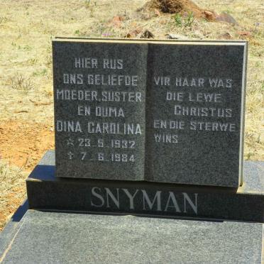 SNYMAN Dina Carolina 1932-1984