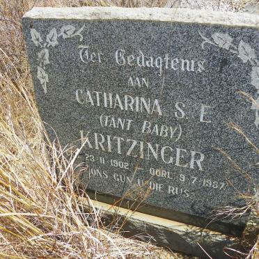 KRITZINGER Catharina S.E. 1902-1987