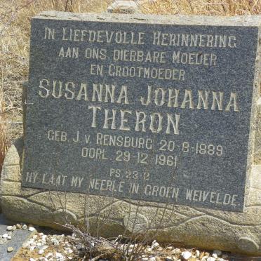 THERON Susanna Johanna nee J. V. RENSBURG 1889-1961