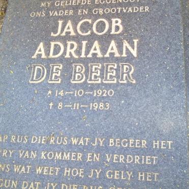 BEER Jacob Adriaan, de 1920-1983