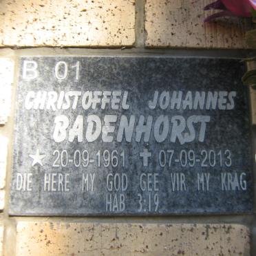BADENHORST Christoffel Johannes 1961-2013