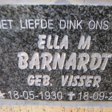 BARNARDT Ella M. nee VISSER 1930-2011
