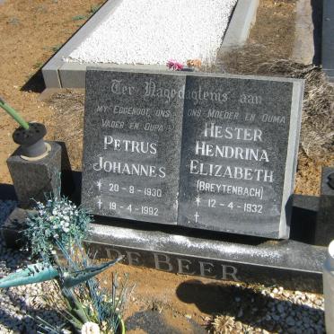 BEER Petrus Johannes, de 1930-1992 &amp; Hester Hendrina Elizabeth BREYTENBACH 1932-