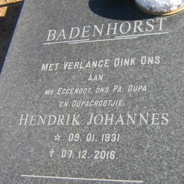 BADENHORST Hendrik Johannes 1931-2016 &amp; Anna Cornelia Petronella ROSSOUW 1938-