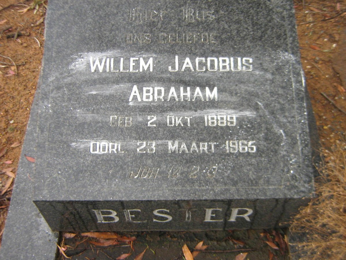 BESTER Willem Jacobus Abraham 1889-1965