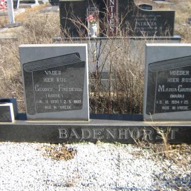 BADENHORST George Frederik 1930-1997 &amp; Maria Christina 1934-1995