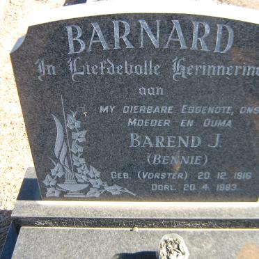 BARNARD Barend J. nee VORSTER 1916-1983