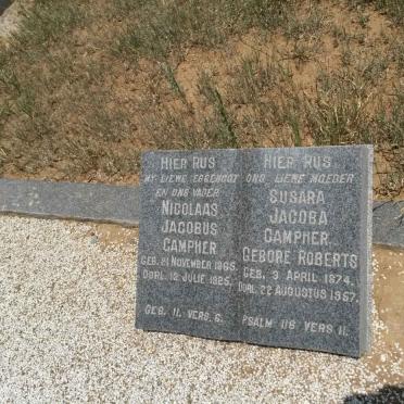 CAMPHER Nicolaas Jacobus 1865-1925 &amp; Susara Jacoba ROBERTS 1874-1957