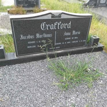 CRAFFORD Jacobus Marthinus 1923-1983 &amp; Anna Maria DE WAAL 1924-2011