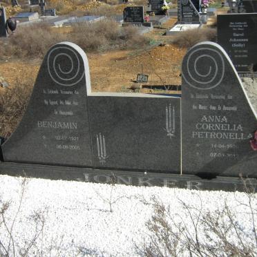 JONKER Benjamin 1921-2005 &amp; Anna Cornelia Petronella 1926-2012