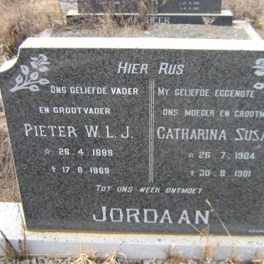 JORDAAN Pieter W.L.J. 1899-1989 &amp; Catharina Susanna 1904-1981