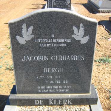 KLERK Jacobus Gerhardus Bergh, de 1917-1991