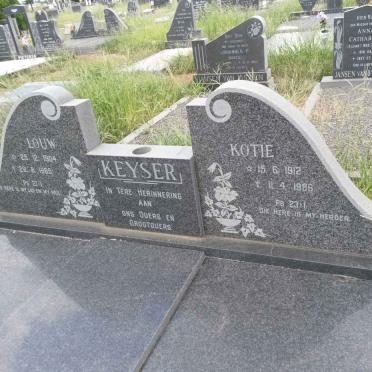 KEYSER Louw 1904-1985 &amp; Kotie 1912-1986