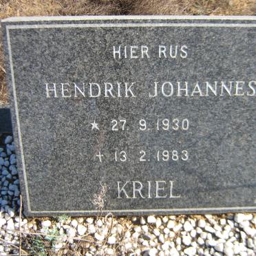 KRIEL Hendrik Johannes 1930-1983