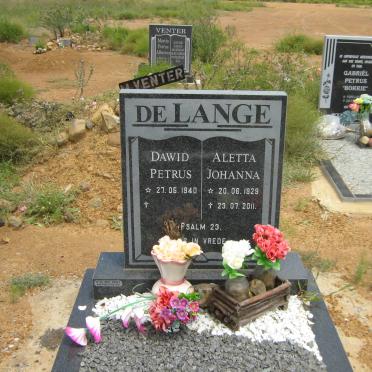 LANGE Dawid Petrus, de 1940- &amp; Aletta Johanna 1929-2011
