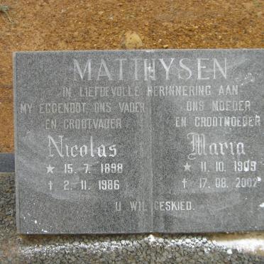 MATTHYSEN Nicolas 1898-1986 &amp; Maria 1909-2002