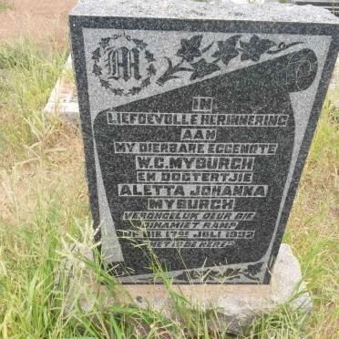 MYBURGH W.C. -1932 :: MYBURGH Aletta Johanna -1932