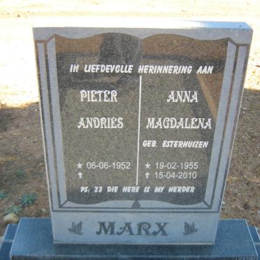 MARX Pieter Andries 1952- &amp; Anna Magdalena ESTERHUIZEN 1955-2010