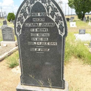 MERWE Catarina Johanna, v.d. nee BOTHA 1861-1944