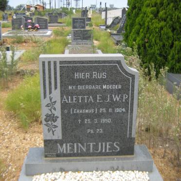 MEINTJIES Aletta E.J.W.P. nee ERASMUS 1904-1990